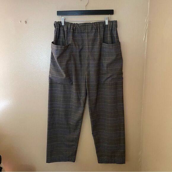 SEA New York Rowan Track pants pull on loose fit plaid workwear women’s RTR Sz 8 - Picture 10 of 11